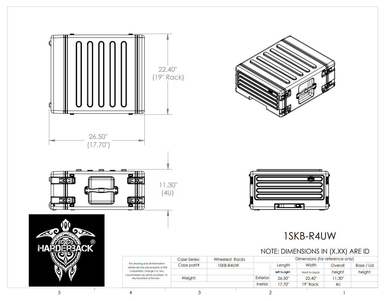 1SKB-R4UW Rack Cases Harderback®